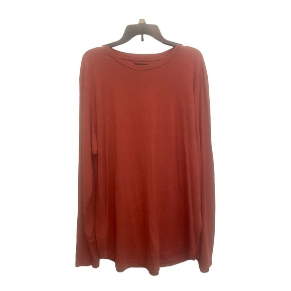 GOODLIFE Overdyed Tri-Blend Long Sleeve Scallop Crew T-Shirt in burnt orange - Picture 2 of 14